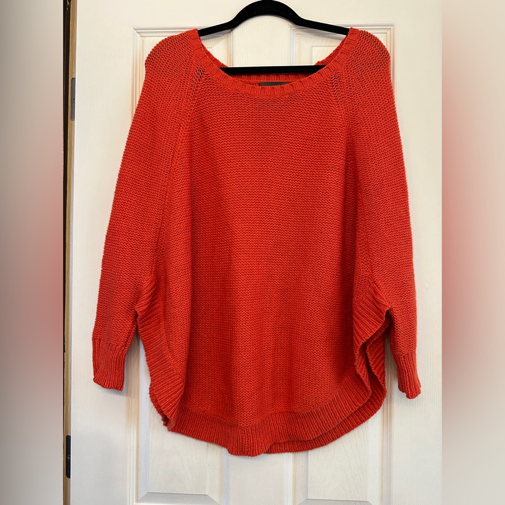 Guinevere (Anthropologie) Dolman Wool Blend Sweater in Burnt Orange